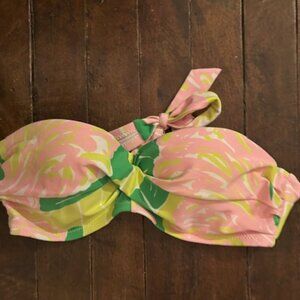 Lily pulitzer swim suit womens bikini top size extra small pink floral swimming
